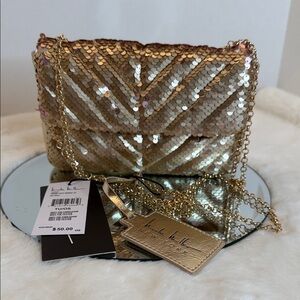 Nicole Miller Gold Sequin Wristlet